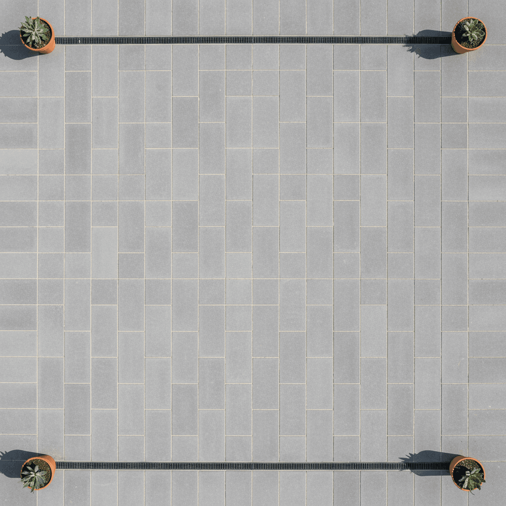 Interlocking stonework patio installation