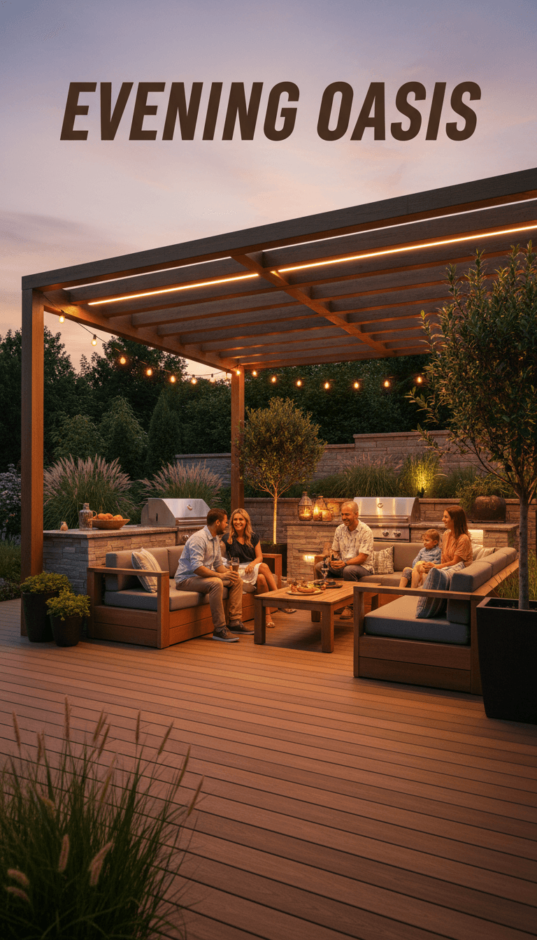Full backyard upgrade with deck and pergola