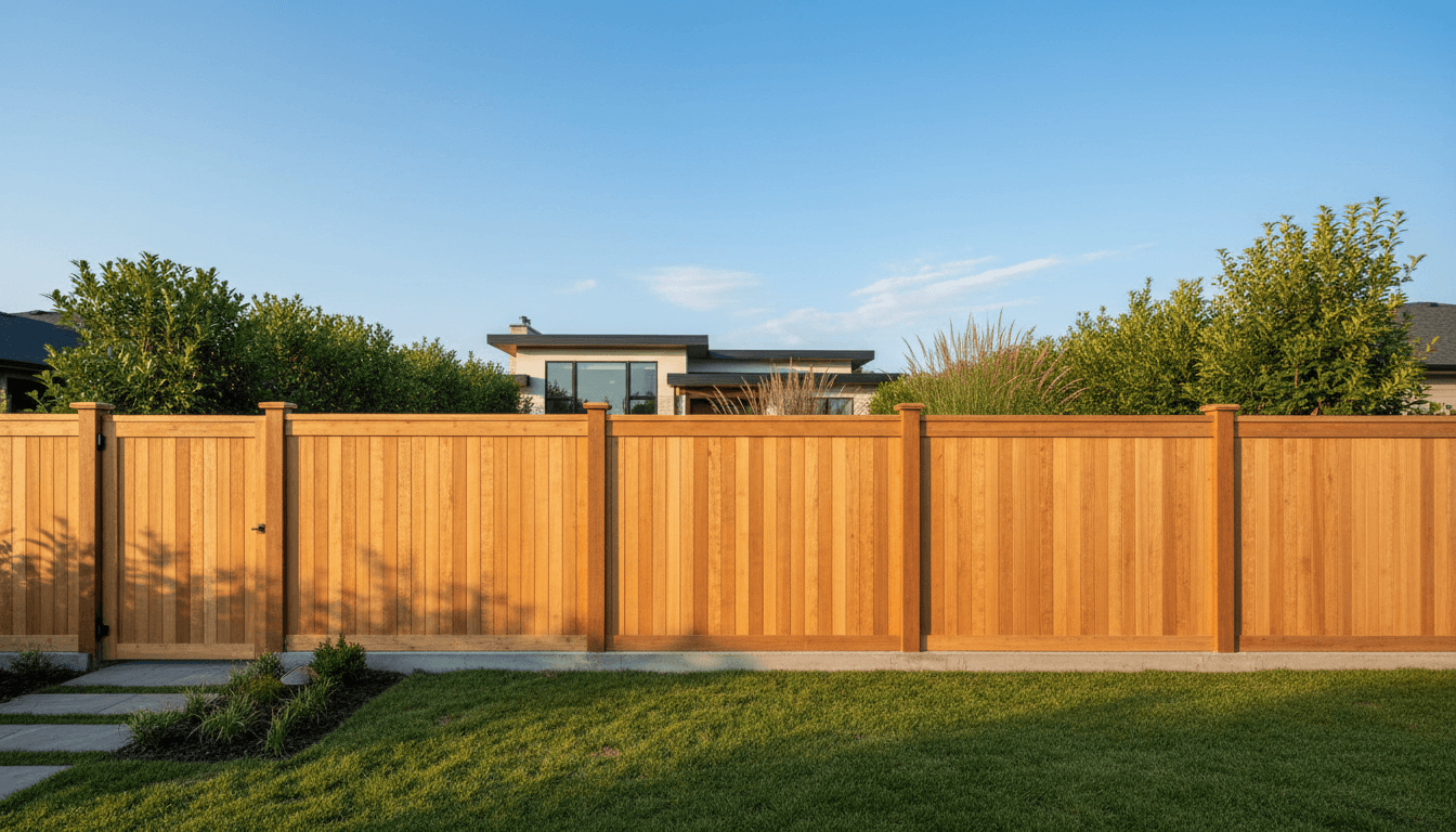 Custom wood fence installation