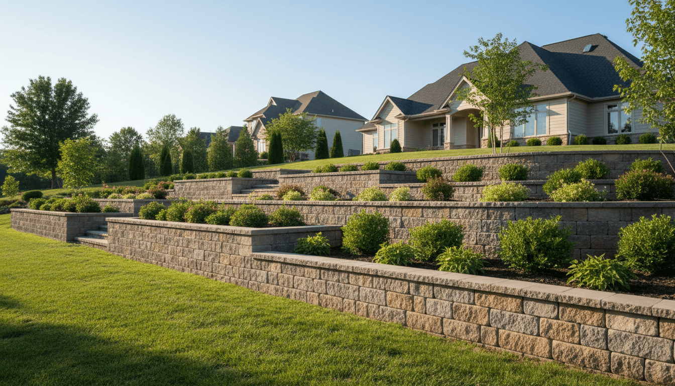 Retaining wall and stonework project